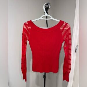 Almost Famous Vibrant Red Knit Top